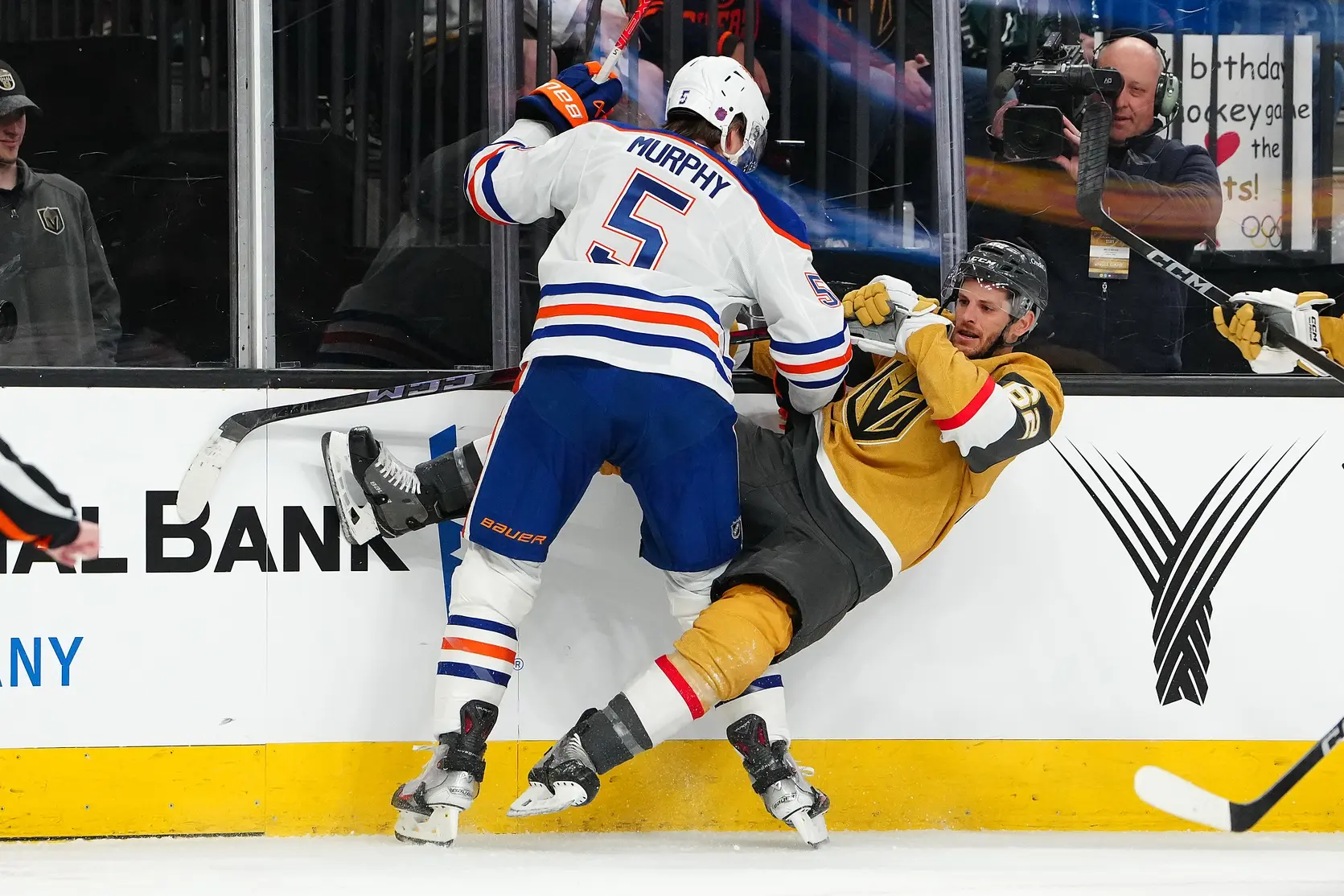 Edmonton Oilers Connor Murphy hits Vegas Golden Knight